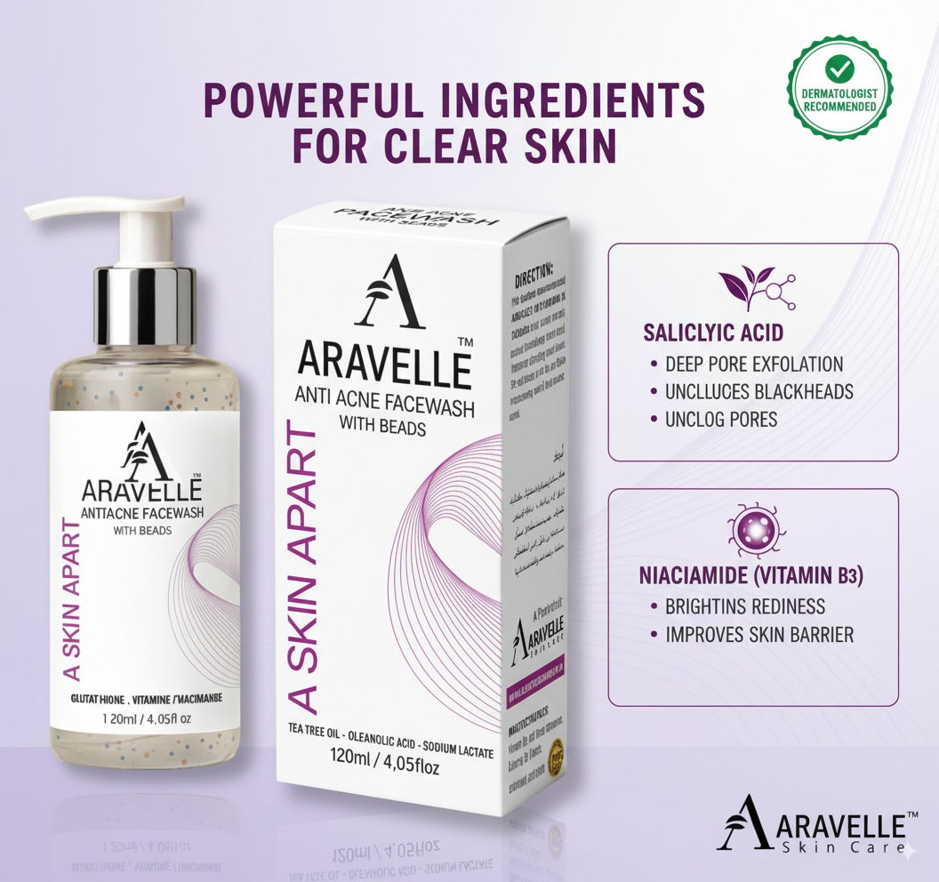 Aravelle™ Oil-Control & Anti-Acne Facewash for Clear, Healthy Skin